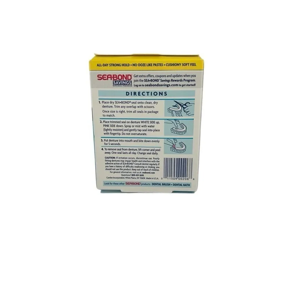 Sea-Bond SECURE DENTURE ADHESIVE SEALS, ORIGINAL LOWERS, 30 COUNT (PACK OF 1)